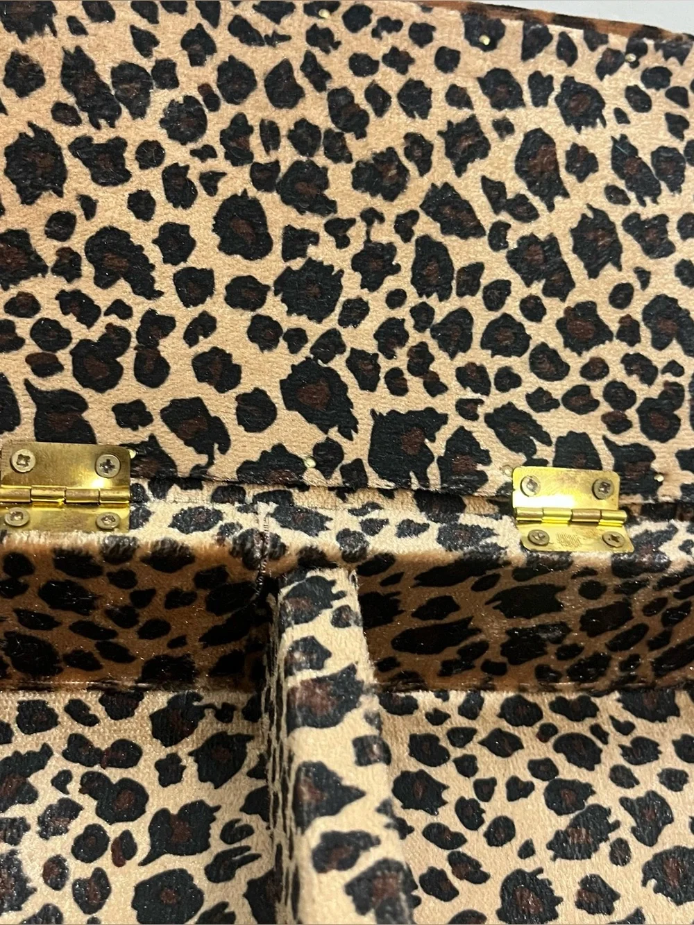 Miniature Chaise Lounge Jewelry Box Leopard Print Velvet Small Couch Trinket Cas